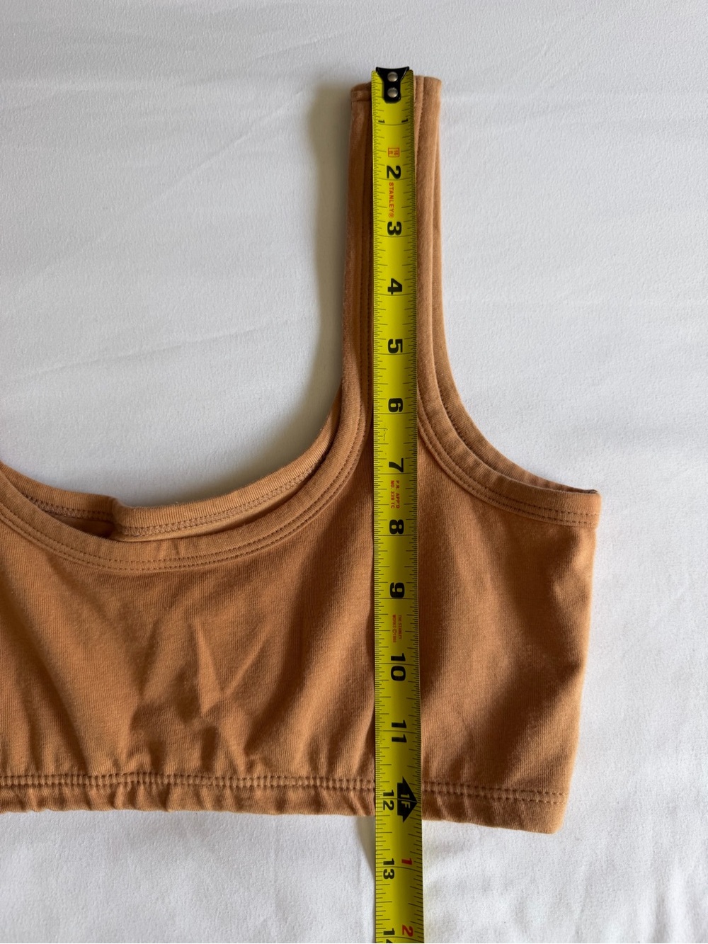 ARQ Organic Cotton Pecan Orange Tan Wide Strap No Wire Bra Bralette - Picture 12 of 12
